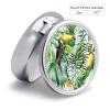 Bird and Leaves Pill Box, Metal Medication Box, Portable Tablet Organizer for Daily Travel, 5 x 5 cm view 2