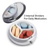 Bird and Leaves Pill Box, Metal Medication Box, Portable Tablet Organizer for Daily Travel, 5 x 5 cm view 4