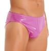 Agoky Men's Patent Leather Boxer Briefs, Wet Look, Hot Pink, 4XL view 4