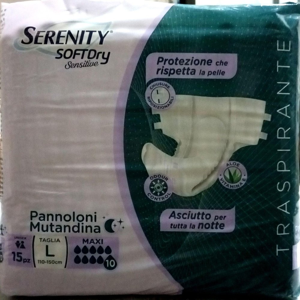 Serenity Soft Dry Sensitive Pull-Up Incontinence Briefs, Size L Maxi, 15 Briefs