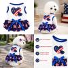 Petitebelle USA Twins Dog Dress with Heart Pattern, White/US Stars, Size S view 4