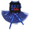 Petitebelle 4th of July Babe Puppy Dog Dress, Black/Blue, Size L view 1