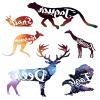 JSHEN 7-Sheet Temporary Tattoos, Lion and Wolf Designs, 14.8 × 21 cm view 1