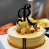 Monogram R Cake Topper, Black Acrylic, Customizable Initial view 4