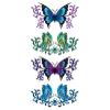 JSHEN 7 Sheets Temporary Tattoos, Black-and-White Art Patterns and Colorful Butterflies, 9 x 19 cm view 1