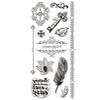 JSHEN 7 Sheets Temporary Tattoos, Black-and-White Art Patterns and Colorful Butterflies, 9 x 19 cm view 2