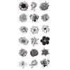 JSHEN 7 Sheets Temporary Tattoos, Black-and-White Art Patterns and Colorful Butterflies, 9 x 19 cm view 4