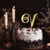 Letter V Monogram Cake Topper, Gold Glitter view 3