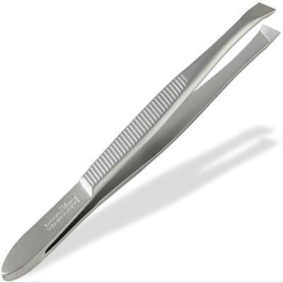 Solingen Slant-Tip Tweezers, Stainless Steel, Made in Germany