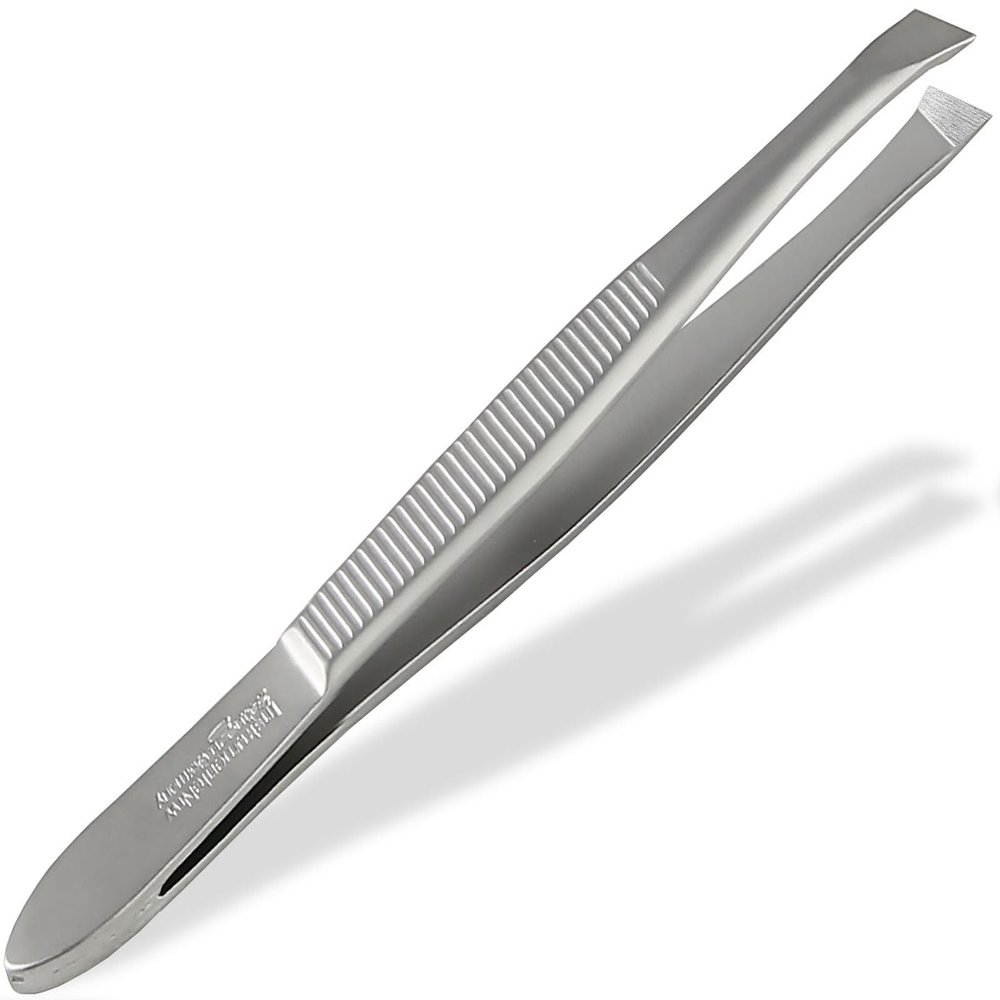 Solingen Slant-Tip Tweezers, Stainless Steel, Made in Germany
