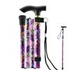 Folding Adjustable Purple Floral Walking Cane view 1
