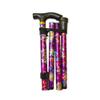 Folding Adjustable Purple Floral Walking Cane view 2