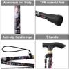 Folding Adjustable Purple Floral Walking Cane view 3