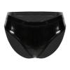 MSemis Women's Wetlook Open-Crotch Patent Leather Shorts, Black, L view 3