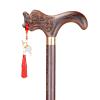 AMOCHO Wooden Walking Stick with Dragon-Shaped Handle, Non-Slip Rubber Base, 90 cm/35 in view 1