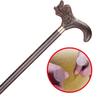 AMOCHO Wooden Walking Stick with Dragon-Shaped Handle, Non-Slip Rubber Base, 90 cm/35 in view 2