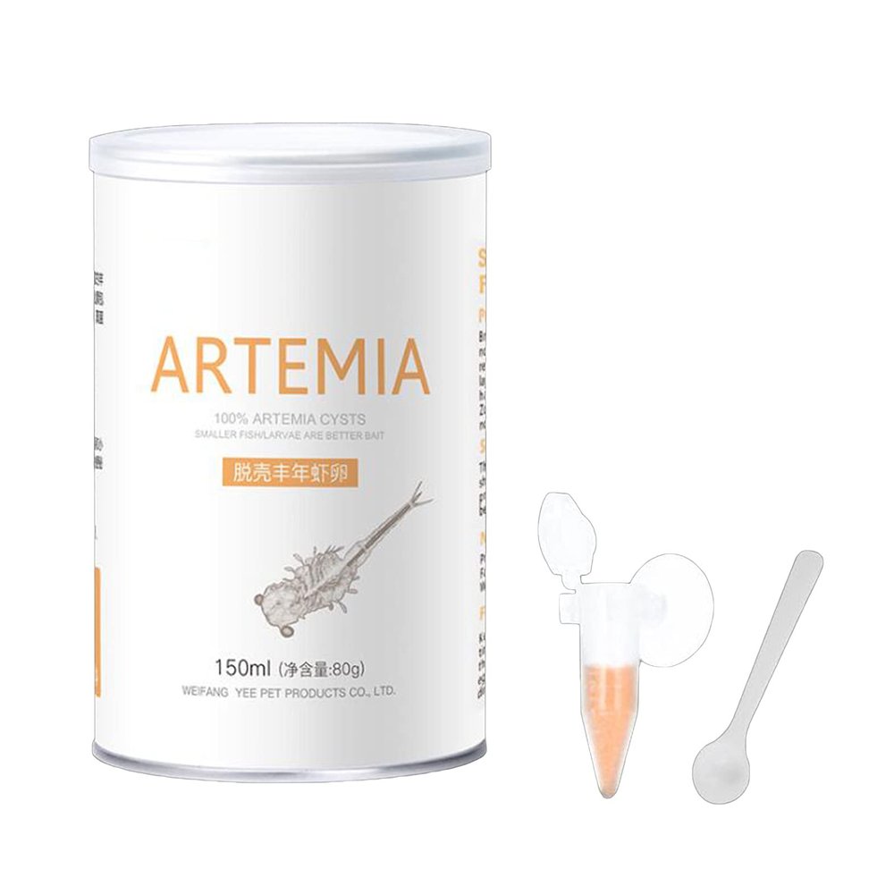 caoxhenr Artemia Shell-Free Eggs Fish Food, 150 ml, for Small Tropical and Baby Fish