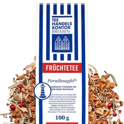 Premium Loose Fruit Tea “Paradise Apple,” 100 g, Mild Apple & Quince