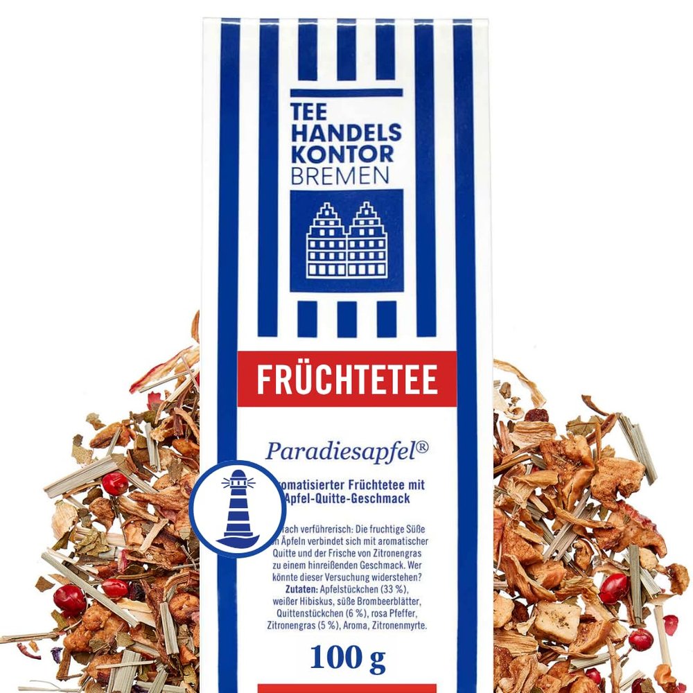 Premium Loose Fruit Tea “Paradise Apple,” 100 g, Mild Apple & Quince