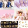 KUOCA 3D Nail Art Metal Charms, Studs, Jewels & Decals, Gold Micro Caviar Beads, Star and Moon Rivet Designs view 4
