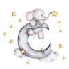TROYSINC Elephant Moon Wall Decal for Girls’ Room view 1