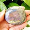 Natural Rough Labradorite Palm Stone Crystal, Beautiful Purple Light, Wizard Chakra Spiritual Healing Crystal, Home Decor Stones for House & Garden view 3
