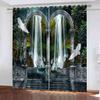 LGCK 3D Printed Blackout Curtains, 300 x 280 cm, Garden Waterfall Landscape, Set of 2 view 2