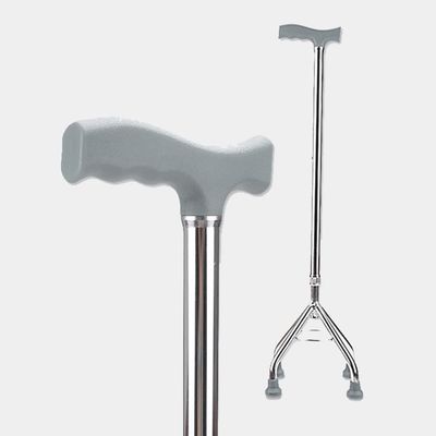OOVOO Adjustable Quad-Base Walking Cane, Extendable, Anti-Slip, Lightweight Standing Aid for Seniors