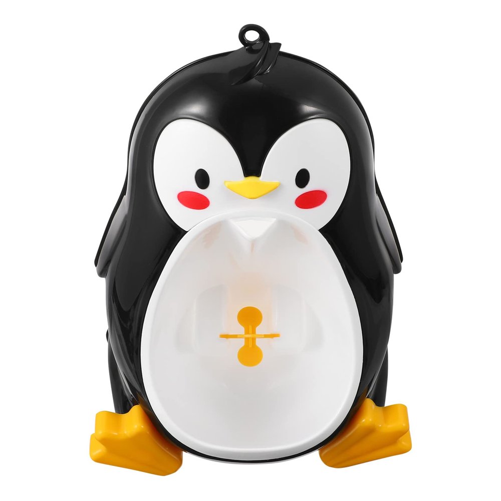 Penguin Urinal for Boys, Wall-Mounted, PP, Black