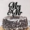 Personalized “Mrs Mr & Mrs” Cake Topper, Funny Bride and Groom Decoration, Black Acrylic view 3