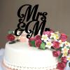 Personalized “Mrs Mr & Mrs” Cake Topper, Funny Bride and Groom Decoration, Black Acrylic view 4