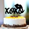 Xoxo "Mr & Mrs" Cake Topper, Black Acrylic, Retro view 2