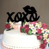 Xoxo "Mr & Mrs" Cake Topper, Black Acrylic, Retro view 4