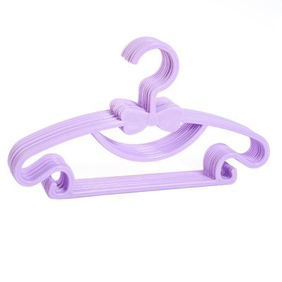 XIANGBINXUAN Baby Clothes Hangers, Plastic Suit Hangers with Hooks, Purple, 20 Count