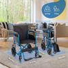 Mobiclinic Marsella Folding Wheelchair, Quick-Release Wheels, Foldable Footrests and Armrests, Brakes, 12-Inch Tires, 46 cm Seat Width view 2