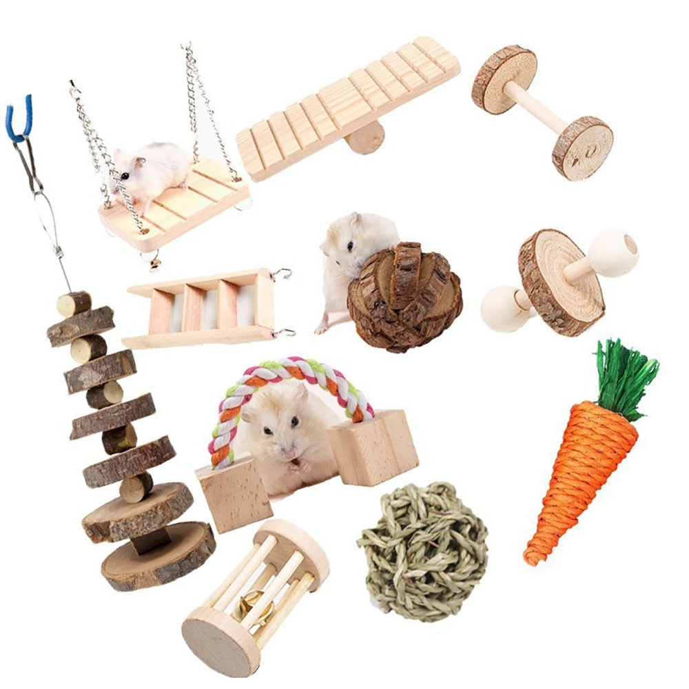 12-Piece Hamster & Guinea Pig Toy Set