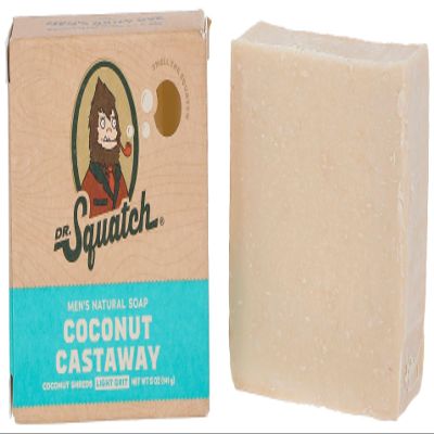 Dr. Squatch All-Natural Bar Soap for Men with Light Exfoliation, Coconut Castaway, 142 ml (1 Bar), 0.0 kg