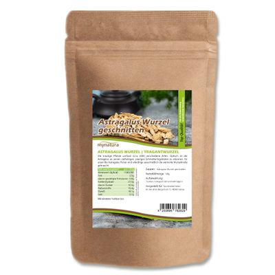 Mynatura Cut Astragalus Root (Tragant) | Tea, Infusion & Tincture | Vegan | Resealable Bag (250 g)