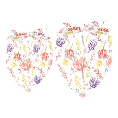 2-Pack Protea Pattern Dog Bandanas for Small, Medium, and Large Dogs and Cats
