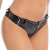 HULIJA Women's Open-Crotch Patent Leather Shorts, Black, 3XL view 4