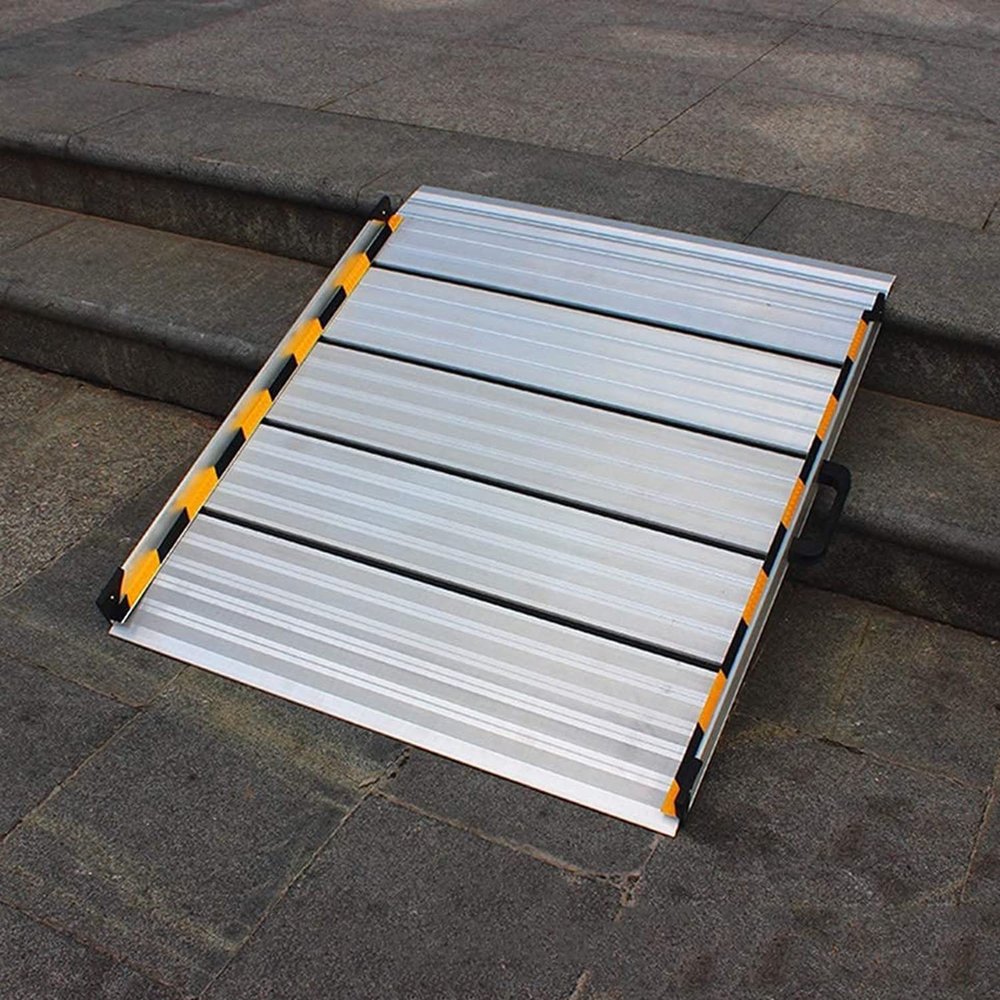 GUNEL Portable Aluminum Wheelchair Threshold Ramp, 18 x 75 x 5.5 cm