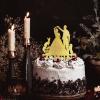 Personalized Glitter Gold “Mr & Mrs” Cake Topper with Dog and Cat view 2