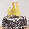 Personalized Glitter Gold “Mr & Mrs” Cake Topper with Dog and Cat view 4