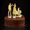 Mr and Mrs Cake Topper, Rustic Wedding and Engagement Ring Design with Personalized Name, Date, and Pet Silhouette view 1