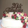 20th Birthday Cake Decorations with Custom Names, Brown Wood view 4