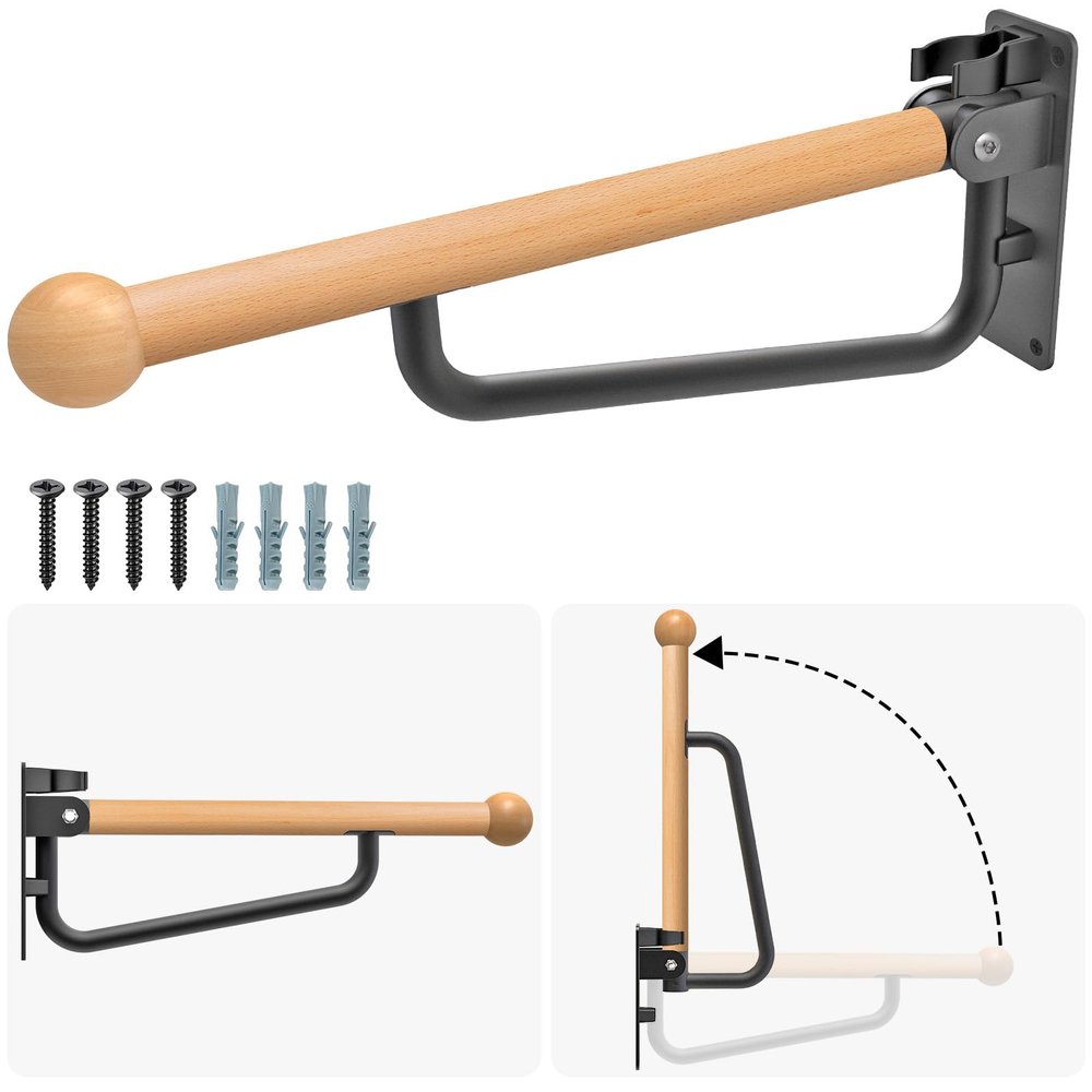 Dolibest Folding Toilet Grab Bar for Seniors and People with Disabilities