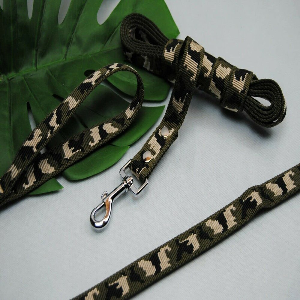 BULLYZEI Camouflage Dog Leash, 25 mm x 1.2 m, with Loop