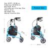 Narrow Rollator for Home, Lightweight Folding Walker for Seniors and People with Disabilities, 3-Wheel Steel Walker with Carry Bag and Locking Brakes view 4