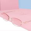 XFAK Women's Rimless Reading Glasses, Pink, Lightweight, Blue-Light Filter, +2.0 view 1