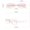XFAK Women's Rimless Reading Glasses, Pink, Lightweight, Blue-Light Filter, +2.0 view 3